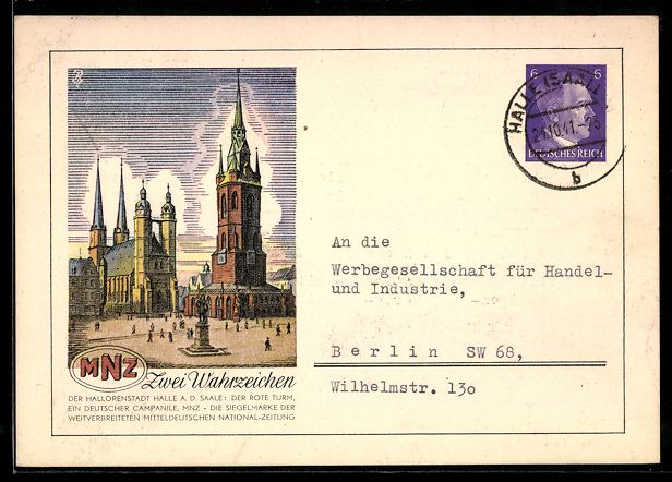Ganzsachen: Ganzsache PP156 B1: Halle a. d. Saale, D – Gebraucht aus Berlin von bartko-reher