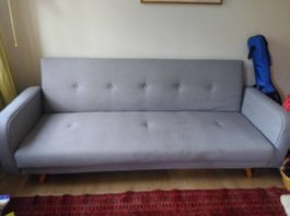 Schlafsofa grau Stoff gute Zustand 210cm Breite
