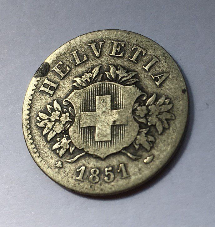 Tutti le monete: 1851 20 Rappen ss+ – Usato da Kirchberg SG venduto da Zenhad69