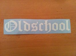 Oldschool Aufkleber in weiss