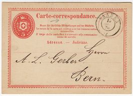 SAANEN auf 1. Postkarte mit ABART "ohne Wellenlinie"