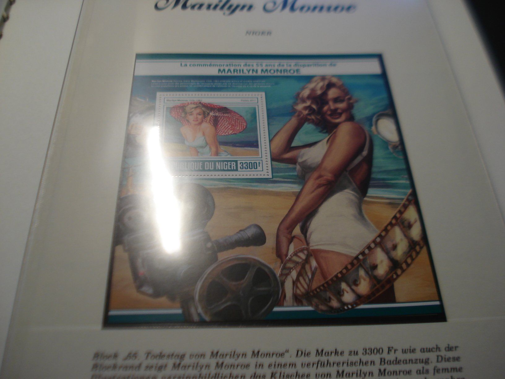 Tutti i francobolli: Niger, Block + Satz, 2017,  **, Marylin Monroe – Usato da Niederwil AG venduto da morostahu 1