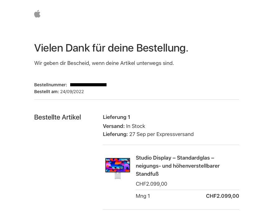 Apple Monitor: Apple – Studio Display – Standardglas – Usato da St. Gallen venduto da tropeluc 2