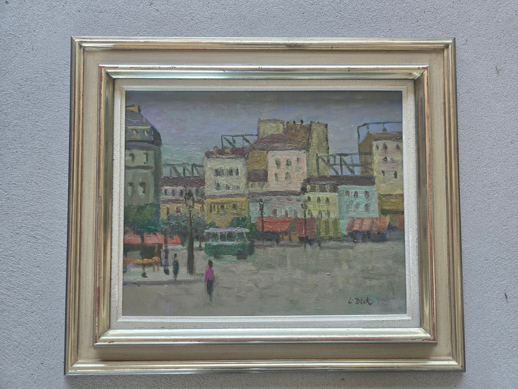 Dipinti: Gemälde "Paris Boulevard", Leo Deck, Oel auf Platte, – Usato da Bern venduto da vintageartbern66