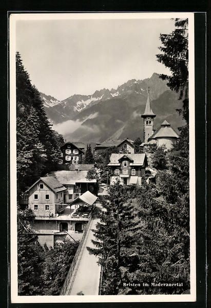 Cartoline postali: AK Bristen, Ortsansicht mit Kirche – Usato da Berlin venduto da bartko-reher
