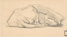 Rembrandt Bugatti schlafende Löwin 10 x 18 cm Kohle / Papier