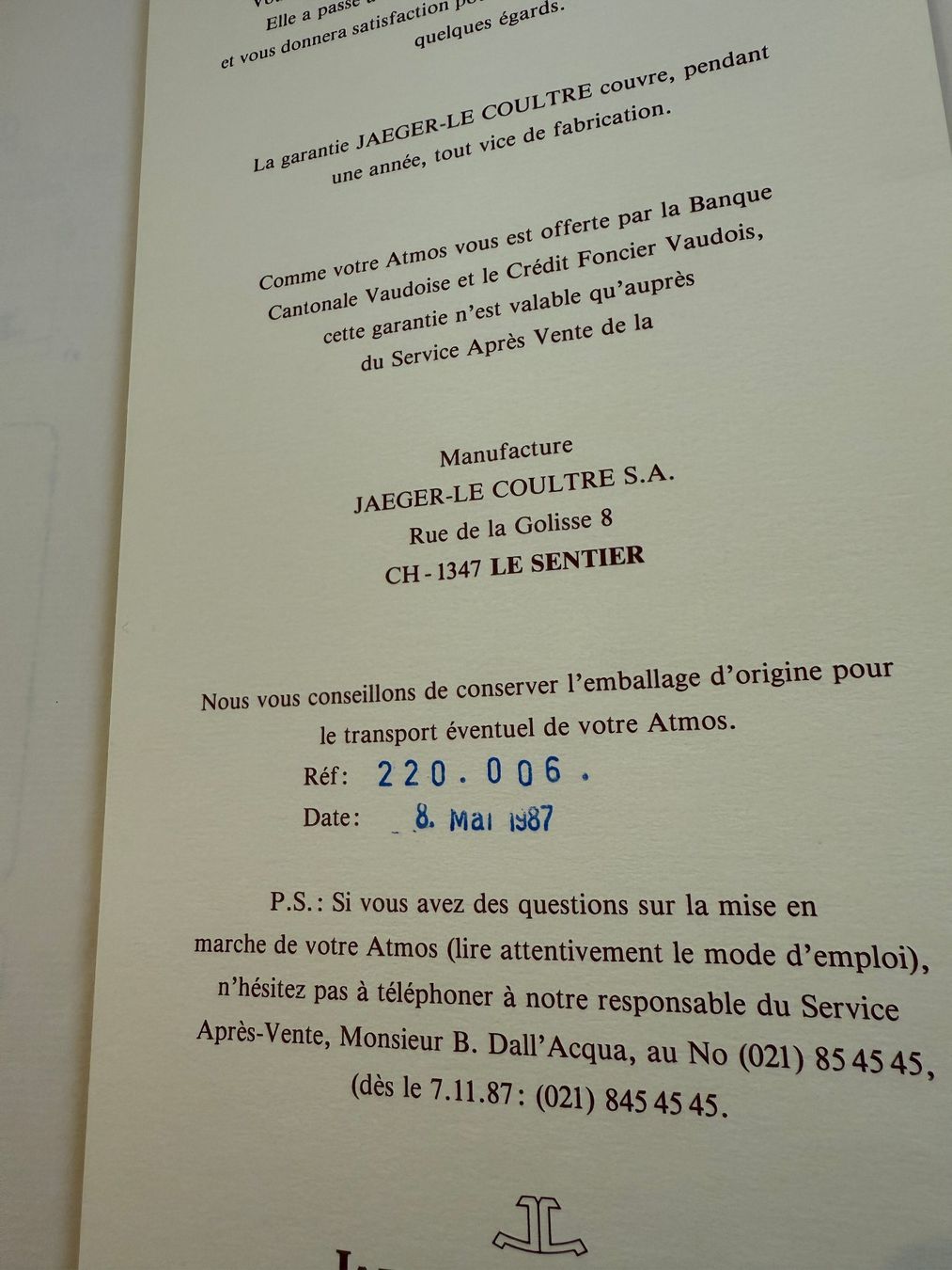 Jaeger-Lecoultre Stand- & Wanduhren: Jaeger-LeCoultre Atmos 150 Jahre Edition – Gebraucht aus Zürich von Takadum 2
