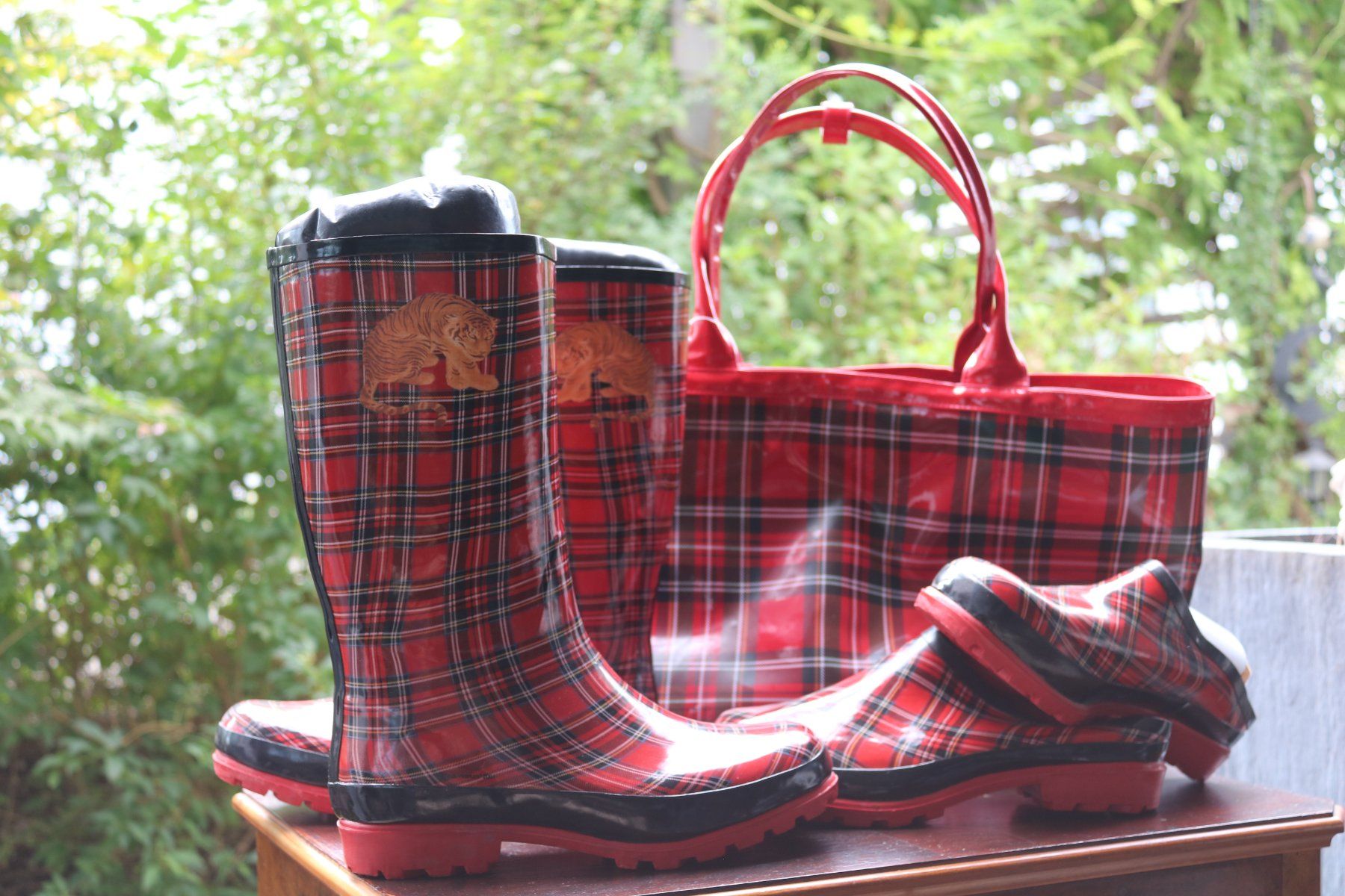 Scarpe da donna: Dreiteiliges Set mit einem auffälligen Schottenkaro-Muster – Nuovo (secondo la descrizione) da Frick venduto da Emma2026