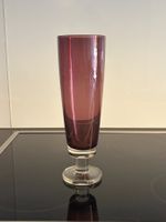 Hohe Fussvase weinrot Okkolin Riihimäki Finnalnd 60er Jahre