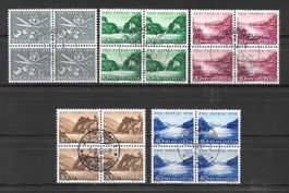 Viererblockserie Pro Patria 1956 B76 - B80 gestempelt