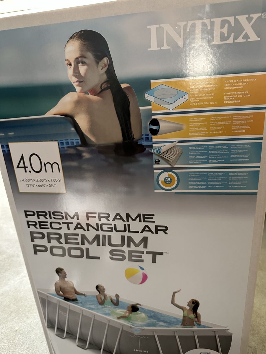 Intex Schwimmbad: Intex Frame Pool Set Rechteckig 4.0 m - mit Zubehör – Neu und originalverpackt aus Zürich von  3