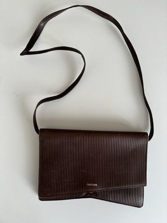 BORSA VINTAGE IN PELLE MARRONE GIRGIO ARMANI VALEXTRA