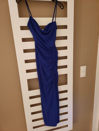 Blaues Sommerkleid mit Spaghettiträgern, Grösse S