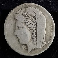 GRIECHENLAND 10 DRACME 1930 SILBER 7 gr. 0.500