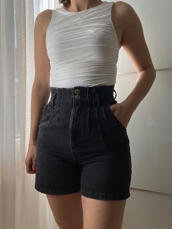 Schwarze High Waist Shorts von Zara, Gr. 34