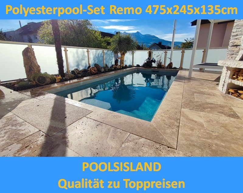 Piscine: Poolset Remo 475x245x135cm Polyesterpool Schwimmbad – Nuovo e nell'imballaggio originale da Kriens venduto da PoolsIsland
