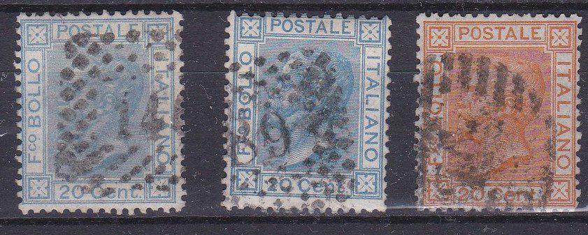 Tutti i francobolli: 3 timbres rares Italie 1867 obl. – Usato da Blonay venduto da Leglaude_01