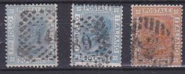 3 timbres rares Italie 1867 obl.