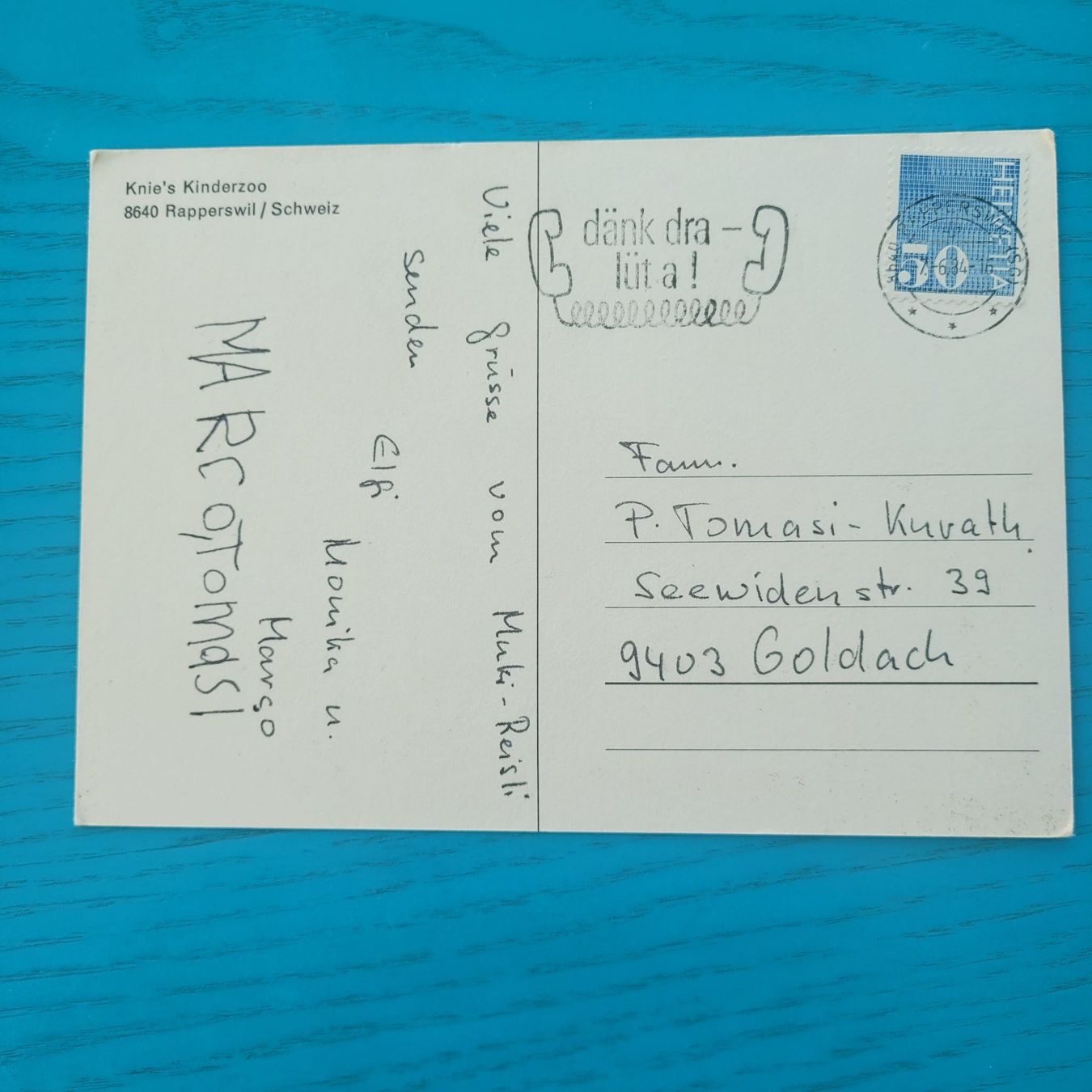 Cartoline postali: Kinderzoo Rapperswil (SG) – Usato da SCHÜBELBACH venduto da CoKaHa 1