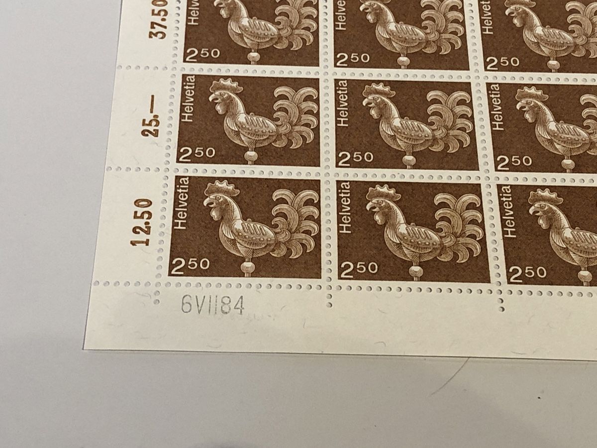 Alle Briefmarken: Originalbogen TURMHAHN ohne Leuchtstoff ** – Neu (gemäss Beschreibung) aus Lufingen von Rac0 2