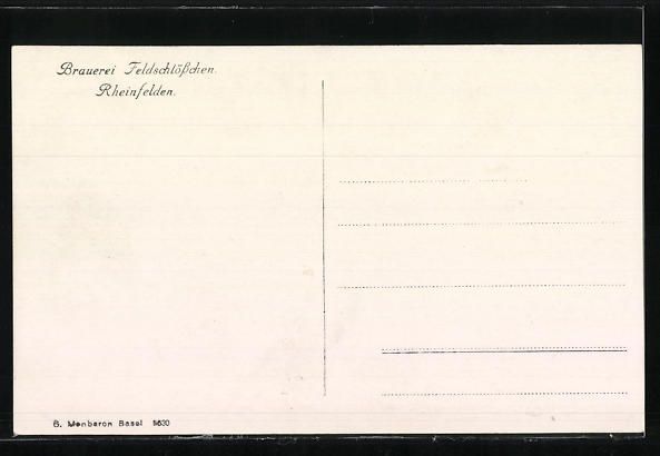 Cartoline postali: Rheinfelden, Brauerei Feldschlösschen – Usato da Berlin venduto da bartko-reher 1