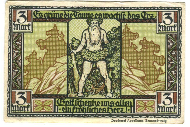 Banconote: Notgeld "3 Mark. Thale 1921" – Usato da Basel venduto da Butsch5