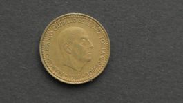 Spanien 1 Peseta Münze 1966 Franco Francisco