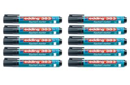 edding 383 Flipchart-Marker, Keilspitze, schwarz, 10 Stück