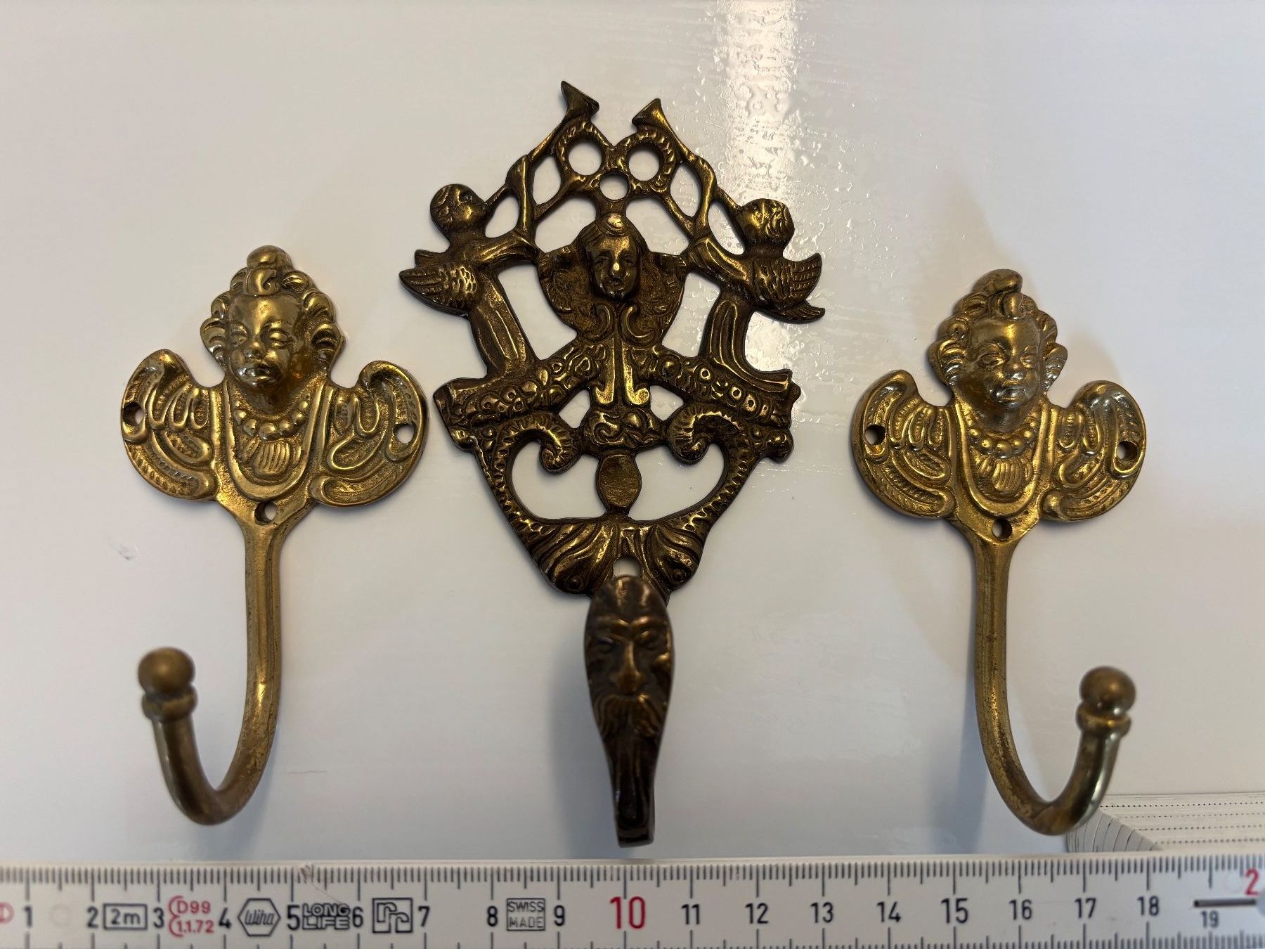 Ferramenta: 3 Vintage Messing-Haken Engel Set Deko – Usato da Horgen venduto da uge_pd5p 5