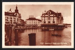 Rorschach, Hafen mit Kornhaus und Hotel 