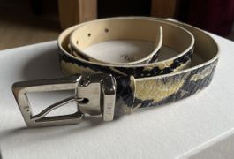100% leather snake-effect belt size 80