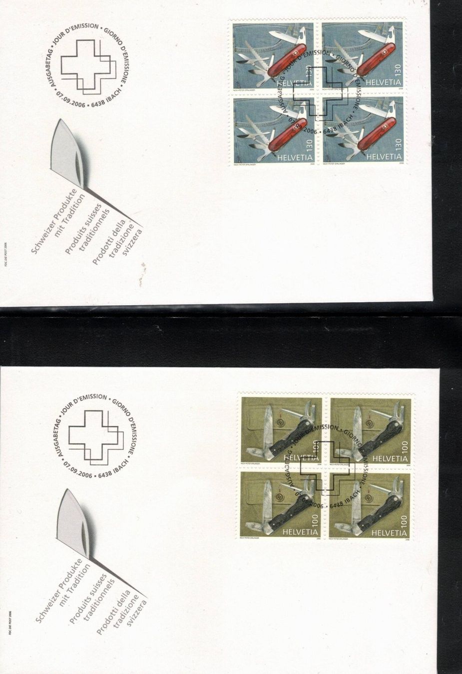 Tutti i francobolli: 2006  FDC 4er Taschenmesser   aus ABO – Usato da Rheinau venduto da loxis