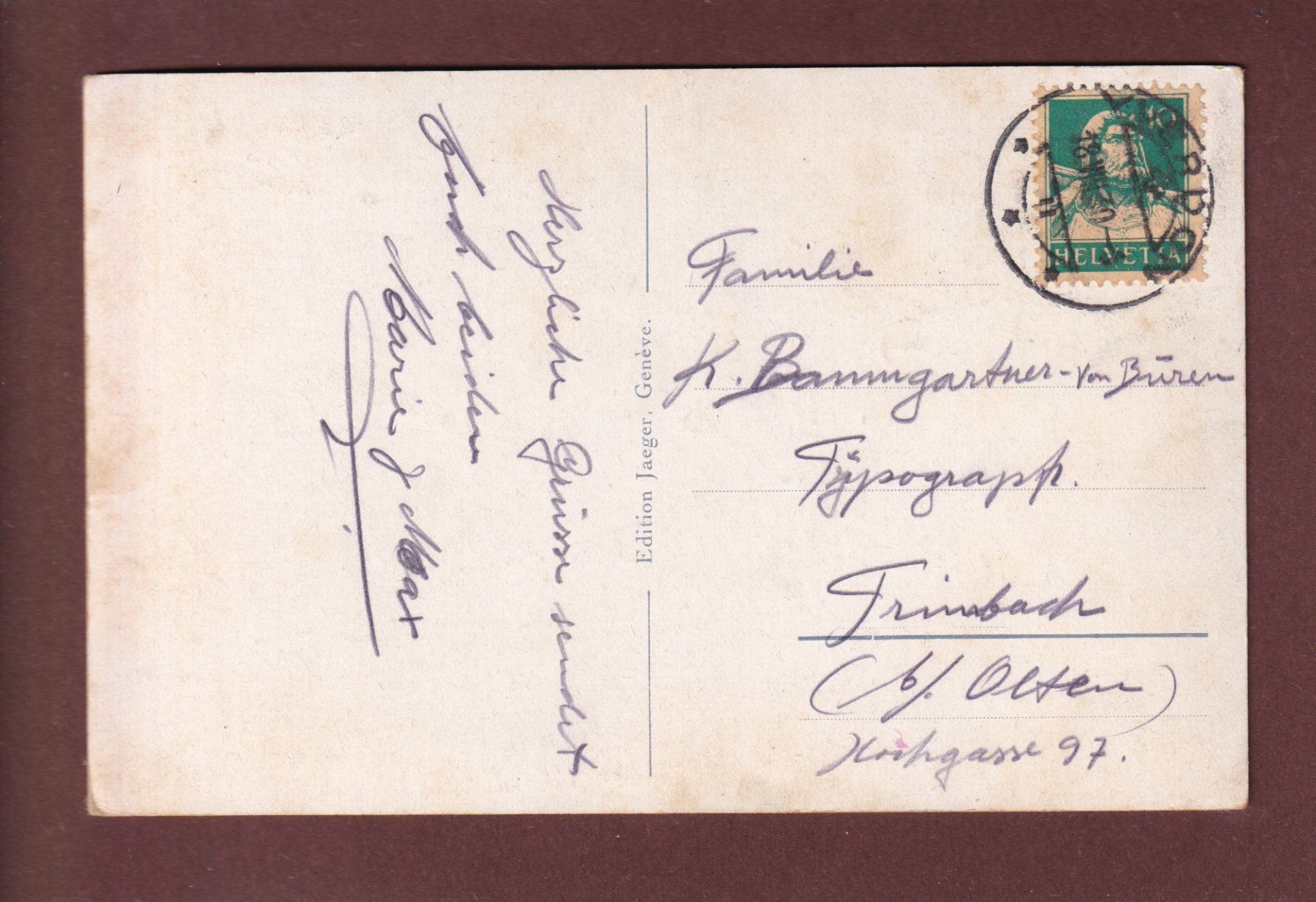 Ansichtskarten: GENEVE - 2 images - 1930 – Gebraucht aus Pully von nicecards-shop 1