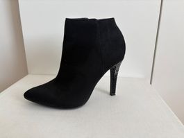 CATWALK Stiefeletten – Glitzer‑Pfennigabsatz, wie neu