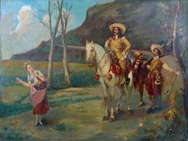 Ciro De Michele * "Begegnung". Öl auf Malkarton