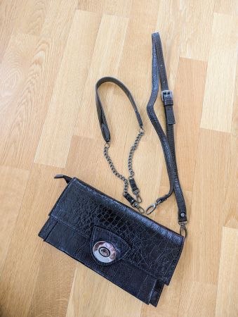 Unterarmtasche / Clutch aus Leder Schwarz