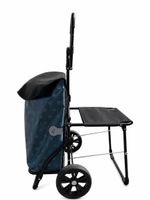Einkaufstrolley mit Sitzfunktion blau gepunktet neu