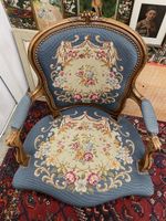 Antiker Gobelin Sessel Louis XV-Stil