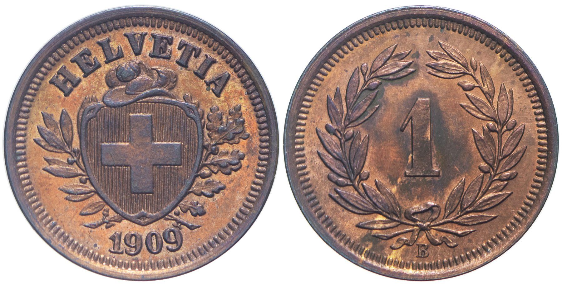 Tutti le monete: 1 Rappen 1909 (05) – Usato da Chiasso venduto da Novamarketing