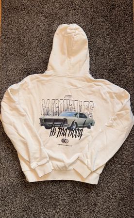 MJGonzales Hoodie beige mit Rueckendruck Groesse L