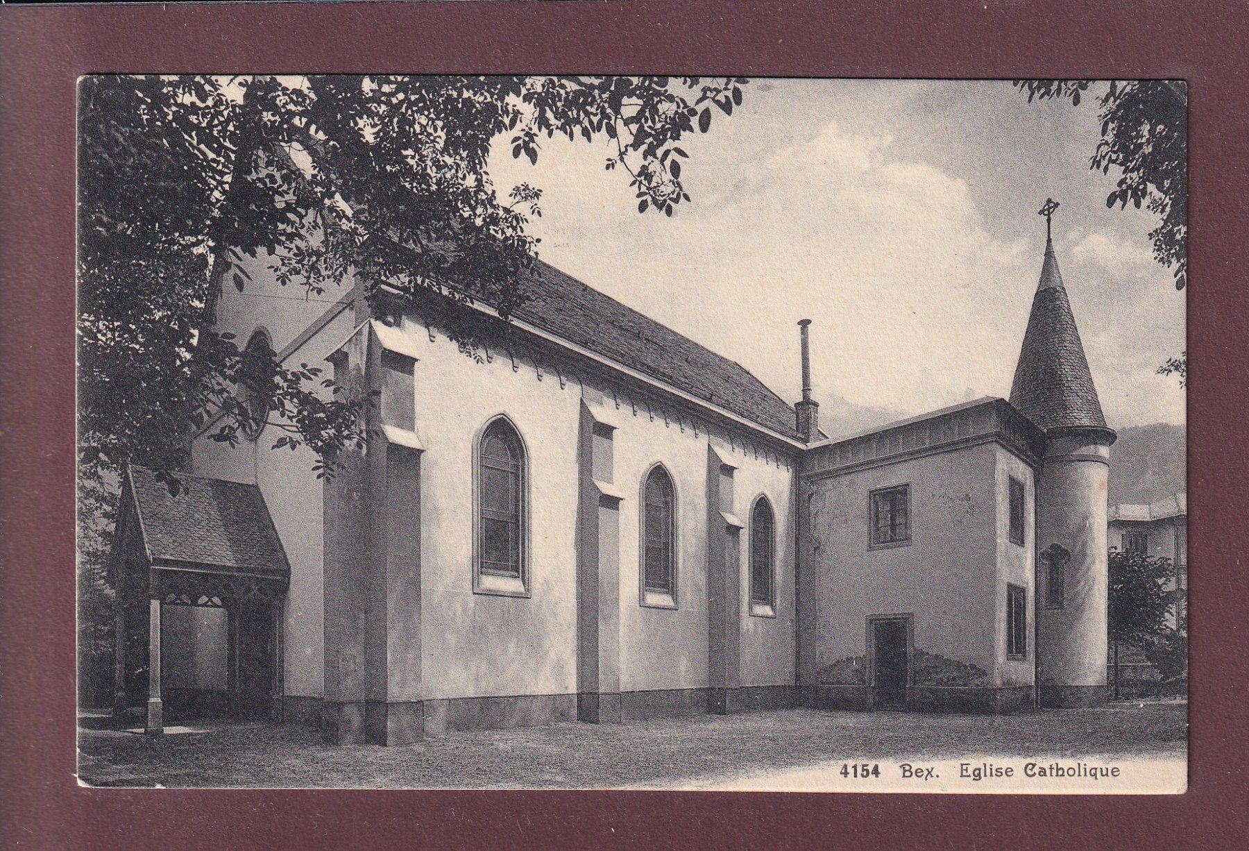 Ansichtskarten: BEX - Eglise Catholique – Gebraucht aus Pully von nicecards