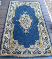 Teppich geknüpft, blau mit Muster, 200 x 120 cm