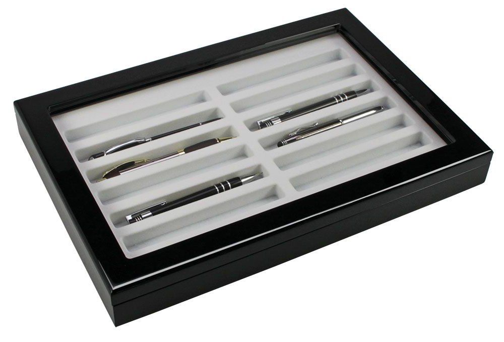 Pelikan Sammlerbox Für 24 Schreibgeräte – Walnussfurnier, Glasfront, 3 Schubladen