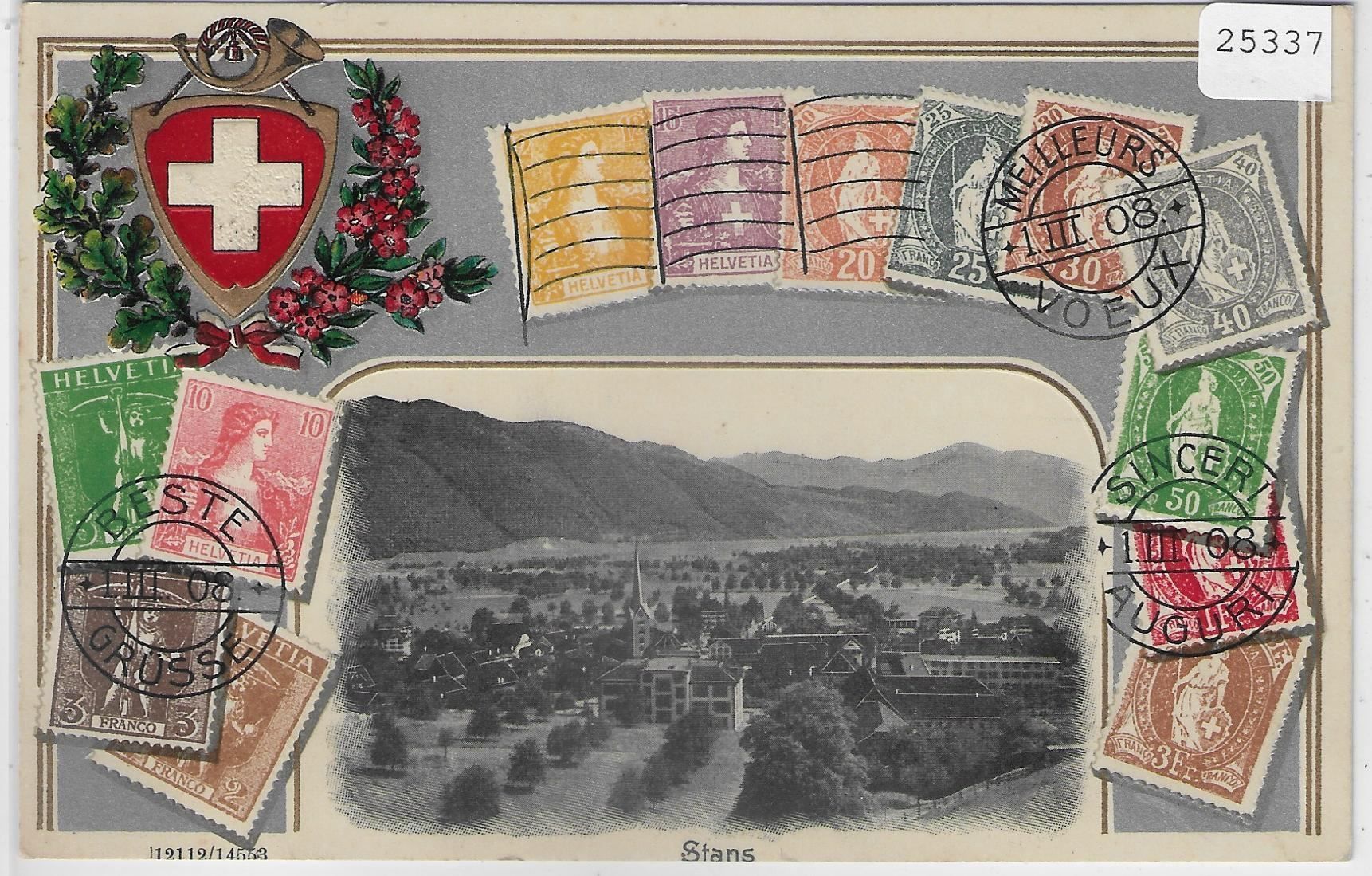 Cartes postales: Stans - Präge-Litho Briefmarken – Antique à Ettingen par Kartenplanet