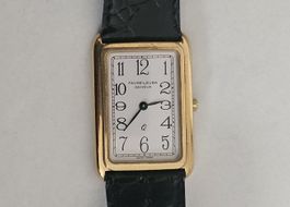 Favre-Leuba Genève TANK vintage, bracelet cuir noir ✨
