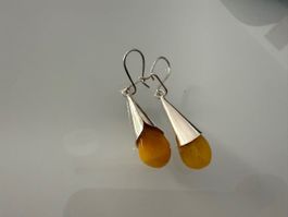 Hinreissende Bernsteinohrringe in Silber