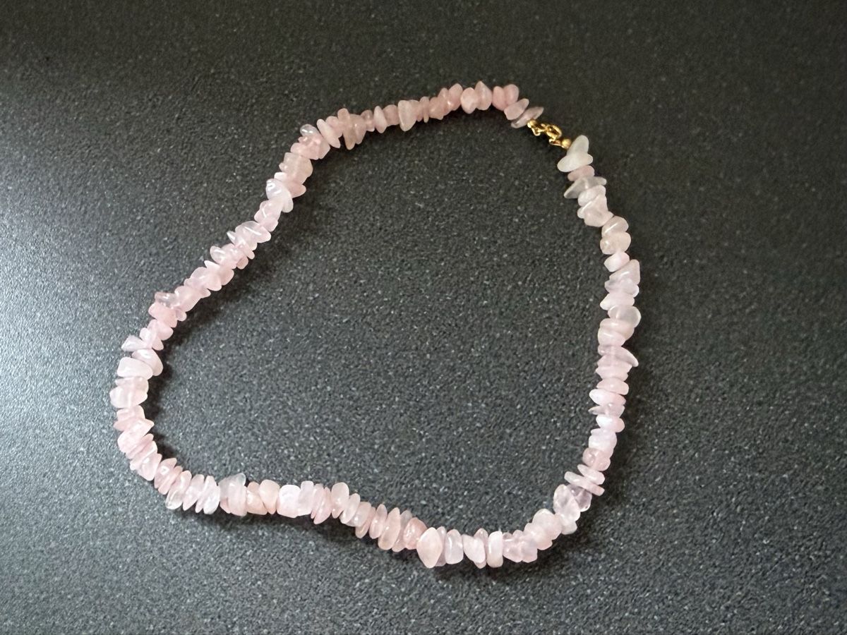Catenine: Rosa Quarz Halskette Rohe Steine – Usato da Lamone venduto da LaCantinaMagica 1