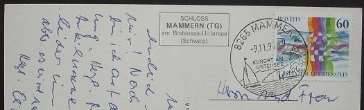 Cartoline postali: MAMMERN Schloss – Usato da Jona venduto da philajona 1