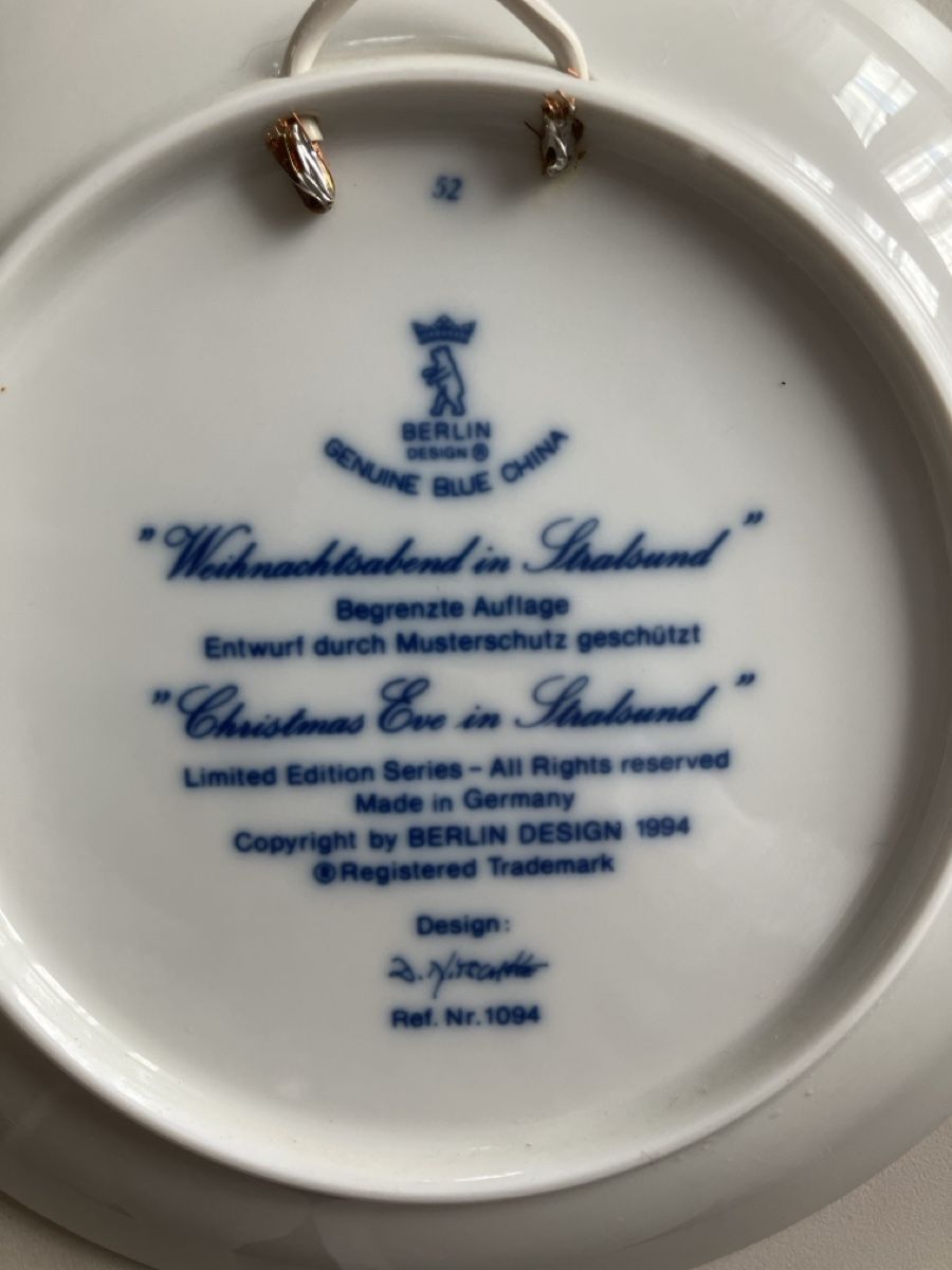 Piatti: Berlin Design Teller 1994 - Weihnachtsabend in Stralsund – Nuovo (secondo la descrizione) da Niederglatt ZH venduto da maggie25 2
