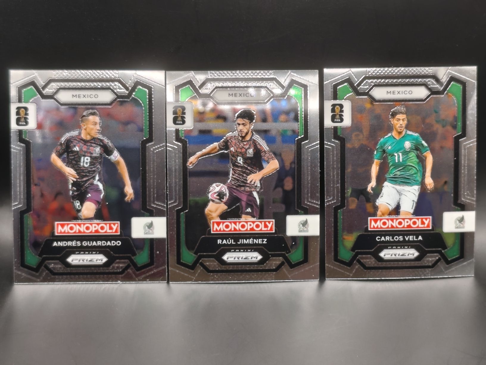 Panini Carte collezionabili: Vela, Jiménez, Guardado - Panini Prizm Monopoly - Mexiko – Usato da Ostermundigen venduto da DaCards